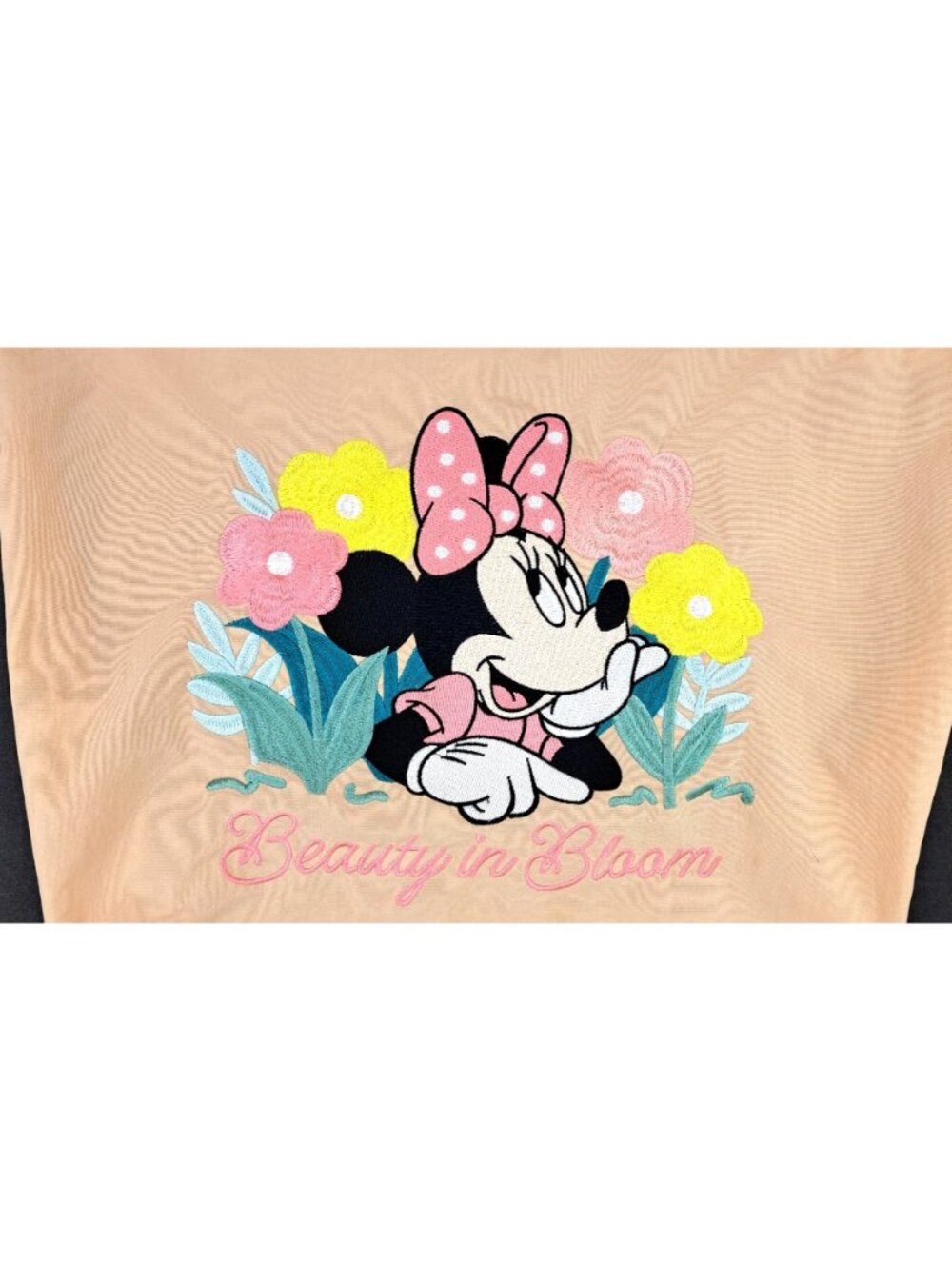 Disney Minnie Mouse Beauty In Bloom Tan Tote Bag Embroidered New Without Tags - Picture 4 of 10
